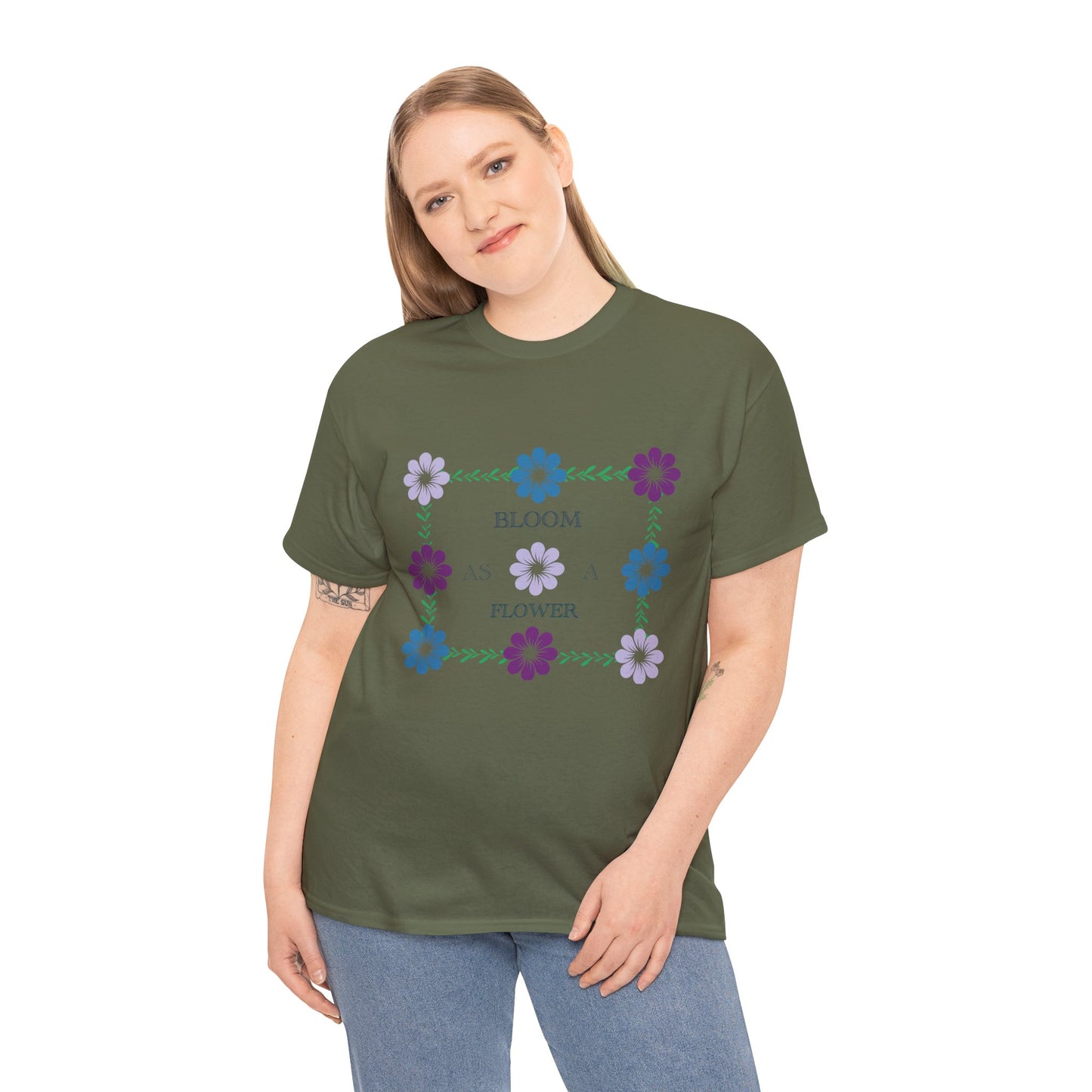 Unisex Heavy Cotton Shirt - Floral design