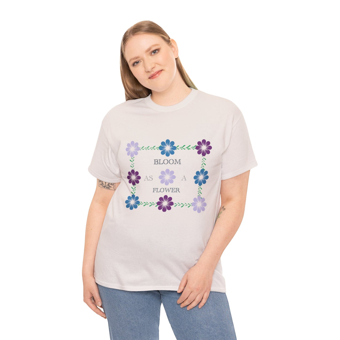 Unisex Heavy Cotton Shirt - Floral design