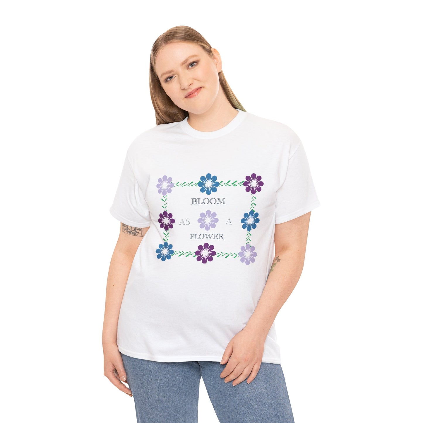 Unisex Heavy Cotton Shirt - Floral design