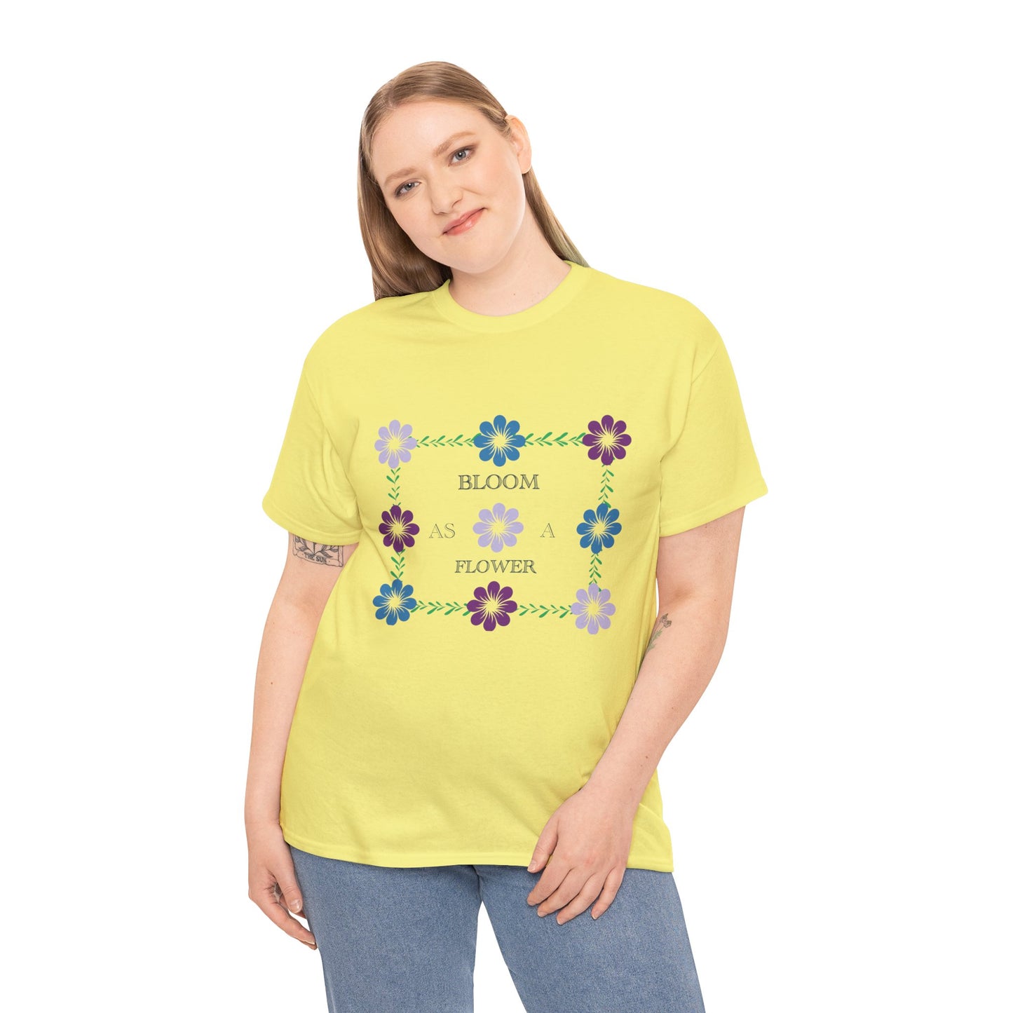 Unisex Heavy Cotton Shirt - Floral design