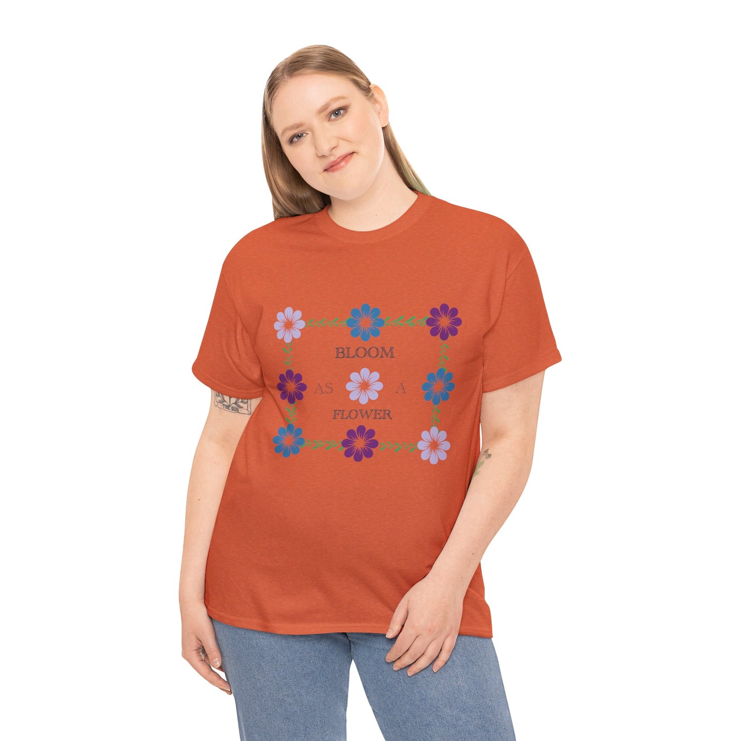 Unisex Heavy Cotton Shirt - Floral design