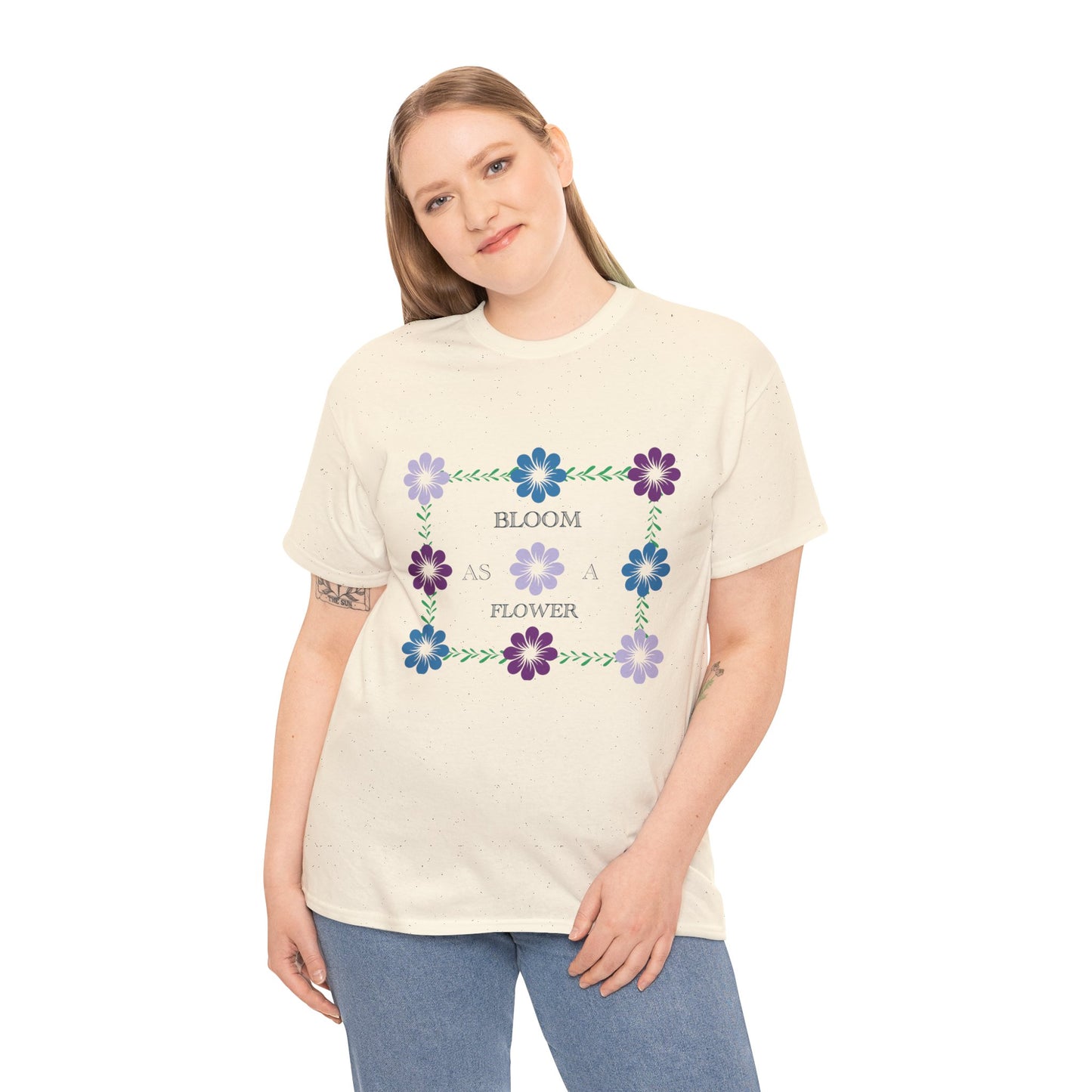 Unisex Heavy Cotton Shirt - Floral design