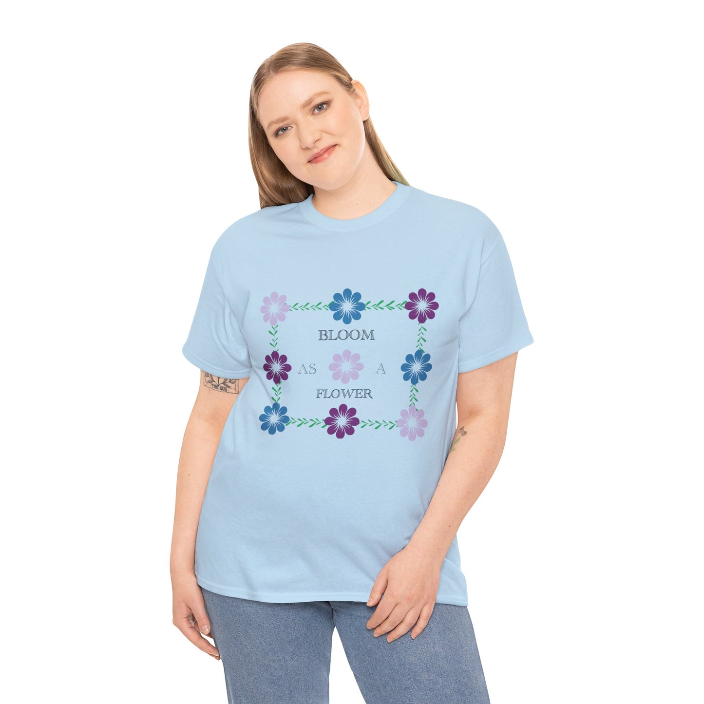 Unisex Heavy Cotton Shirt - Floral design